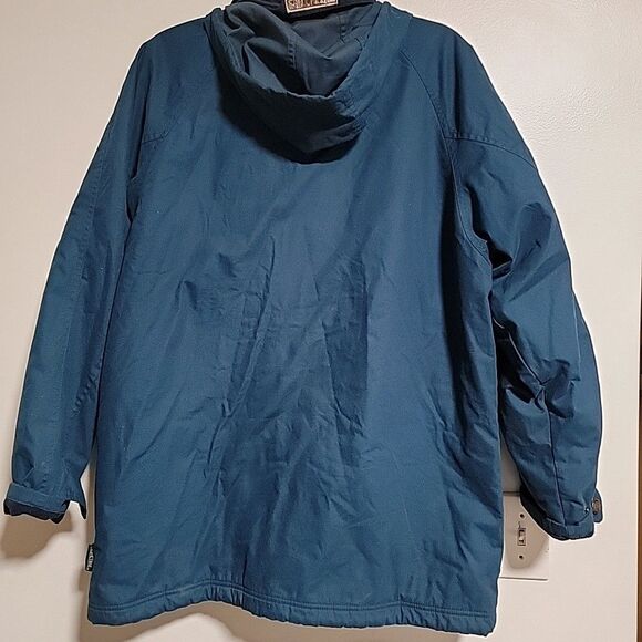 Vintage Pacific Trail Mens Sz L Navy Fleece Lined Hidden Hood Jacket Coat - Picture 4 of 7